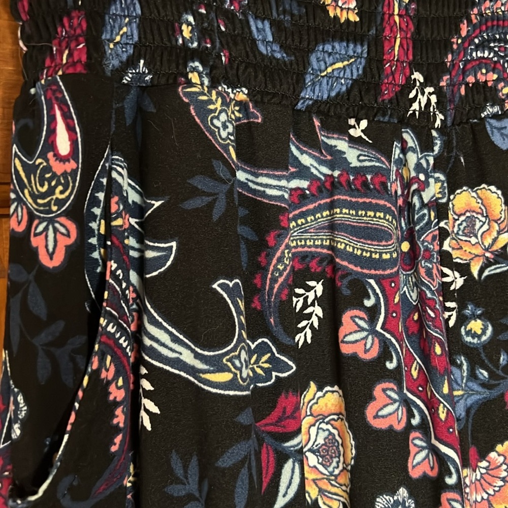 Women’s French Laundry Size Large Black Print Polyester Spandex Pants w/ Pockets - Picture 5 of 8